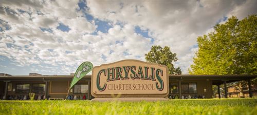 Chrysalis Charter School Sign in front of school